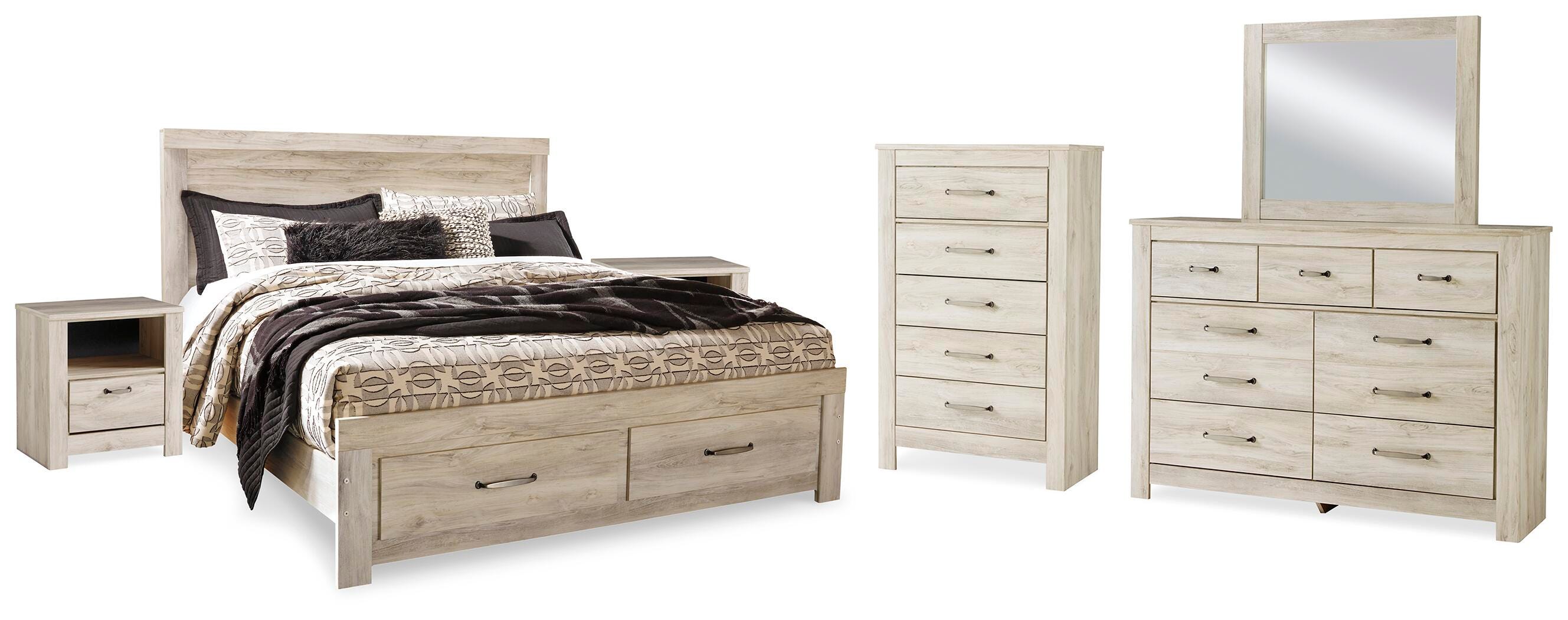 Cama Bellaby King, tocador, espejo, cómoda y 2 mesitas de noche - image 2