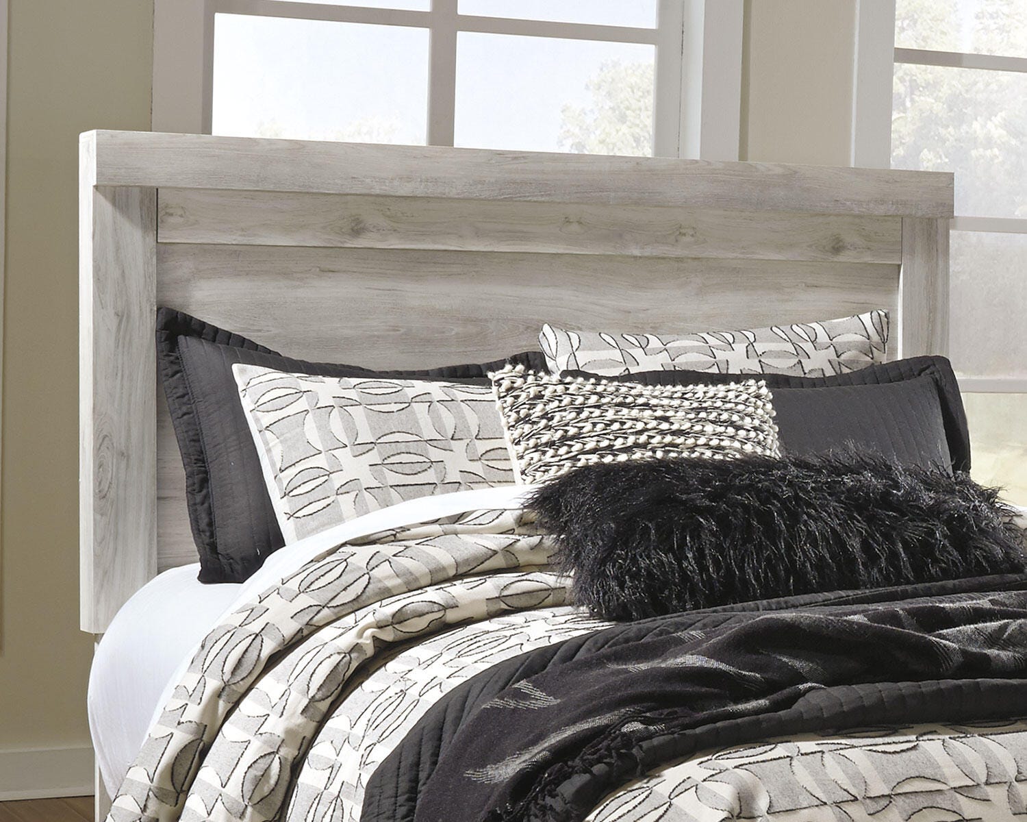 Bellaby Queen Panel Headboard, Whitewash, rollover