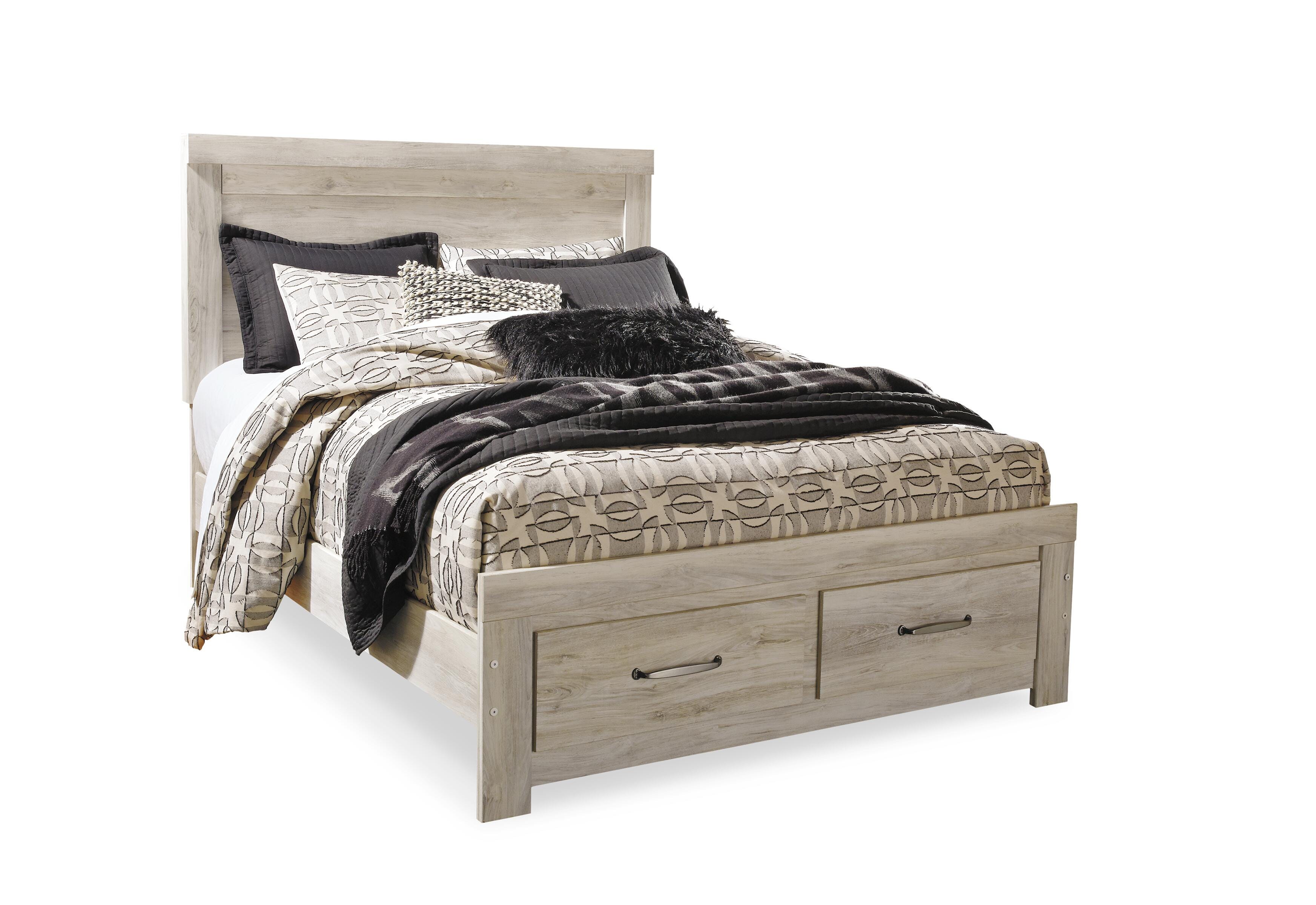 Bellaby Queen Platform Bed with 2 Storage Drawers with Dresser, Whitewash, large