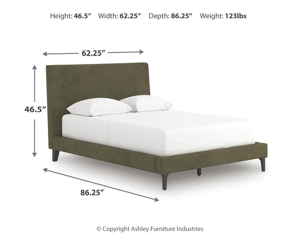 Zadilyn Full Upholstered Bed with Roll Slats - image 8