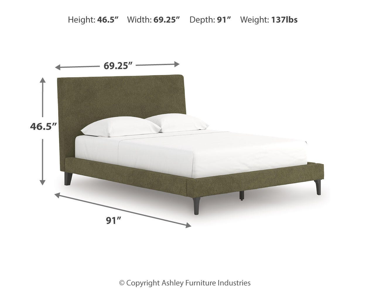 Zadilyn Queen Upholstered Bed with Roll Slats | Ashley