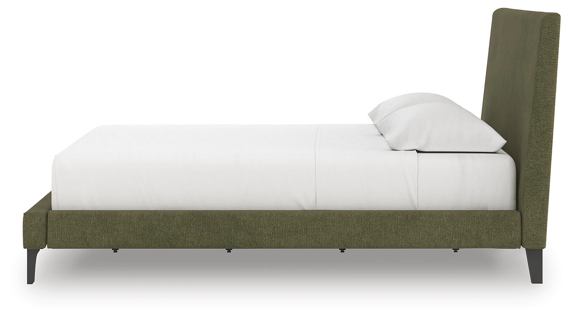 Cama tapizada tamaño king Zadilyn con somier de láminas enrollables - image 7