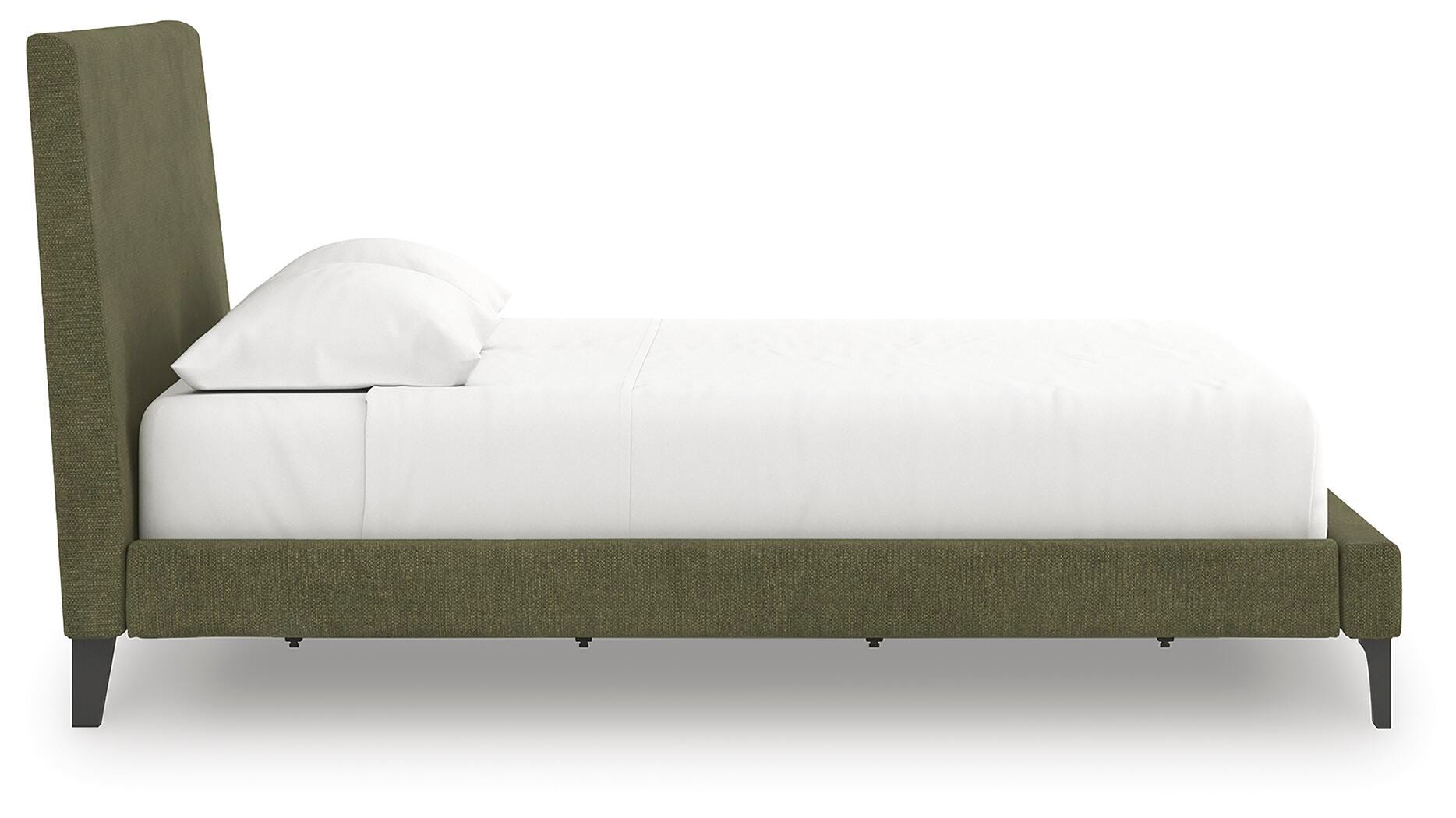 Cama tapizada tamaño king Zadilyn con somier de láminas enrollables - image 5