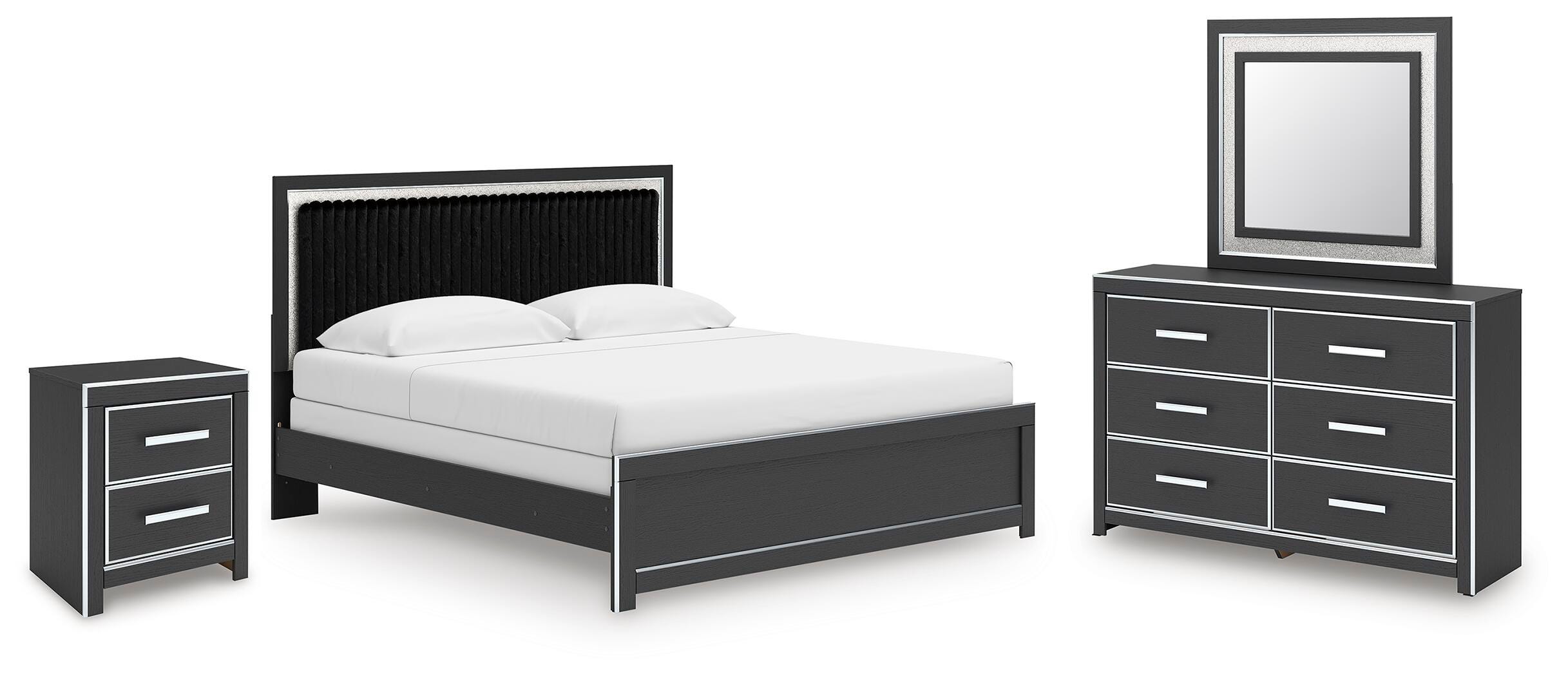 Cama King, cómoda, espejo y mesita de noche Birmonton - image 1