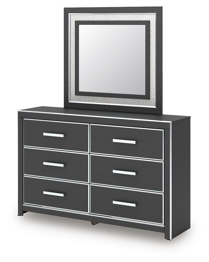 Cama King Birmonton con almacenaje, cómoda, espejo, chiffonier y mesita de noche - image 8