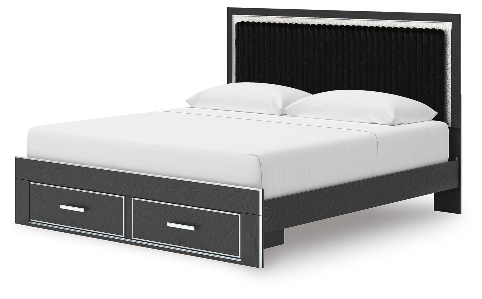 Cama King Birmonton con almacenaje, cómoda, espejo, chiffonier y mesita de noche - image 24