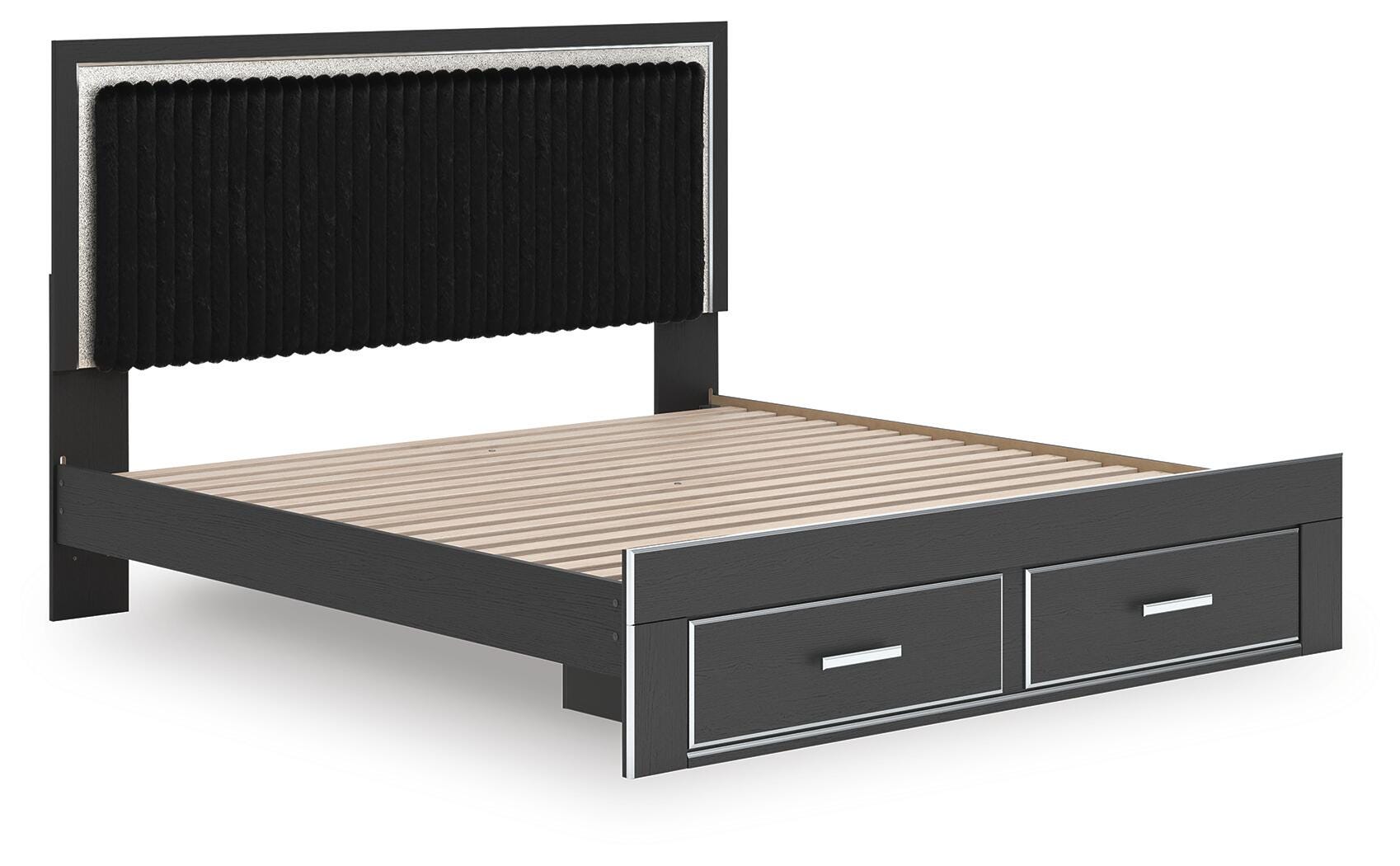 Cama King Birmonton con almacenaje, cómoda, espejo, chiffonier y mesita de noche - image 20