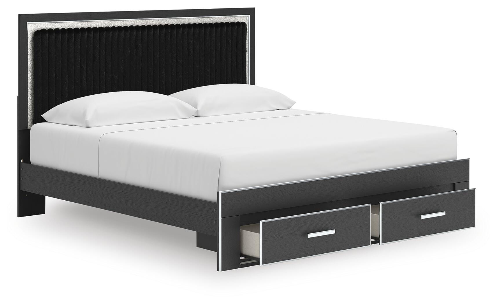 Cama King Birmonton con almacenaje, cómoda, espejo, chiffonier y mesita de noche - image 19