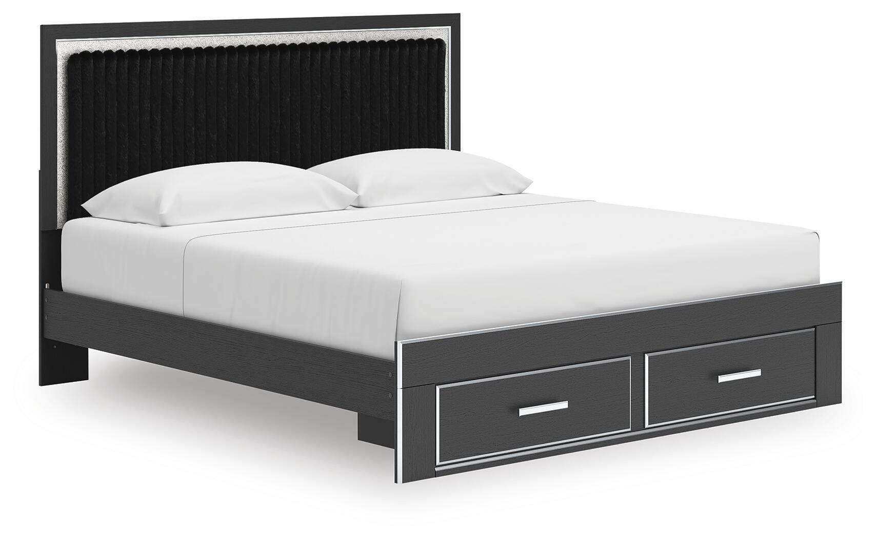 Cama King Birmonton con almacenaje, cómoda, espejo, chiffonier y mesita de noche - image 18