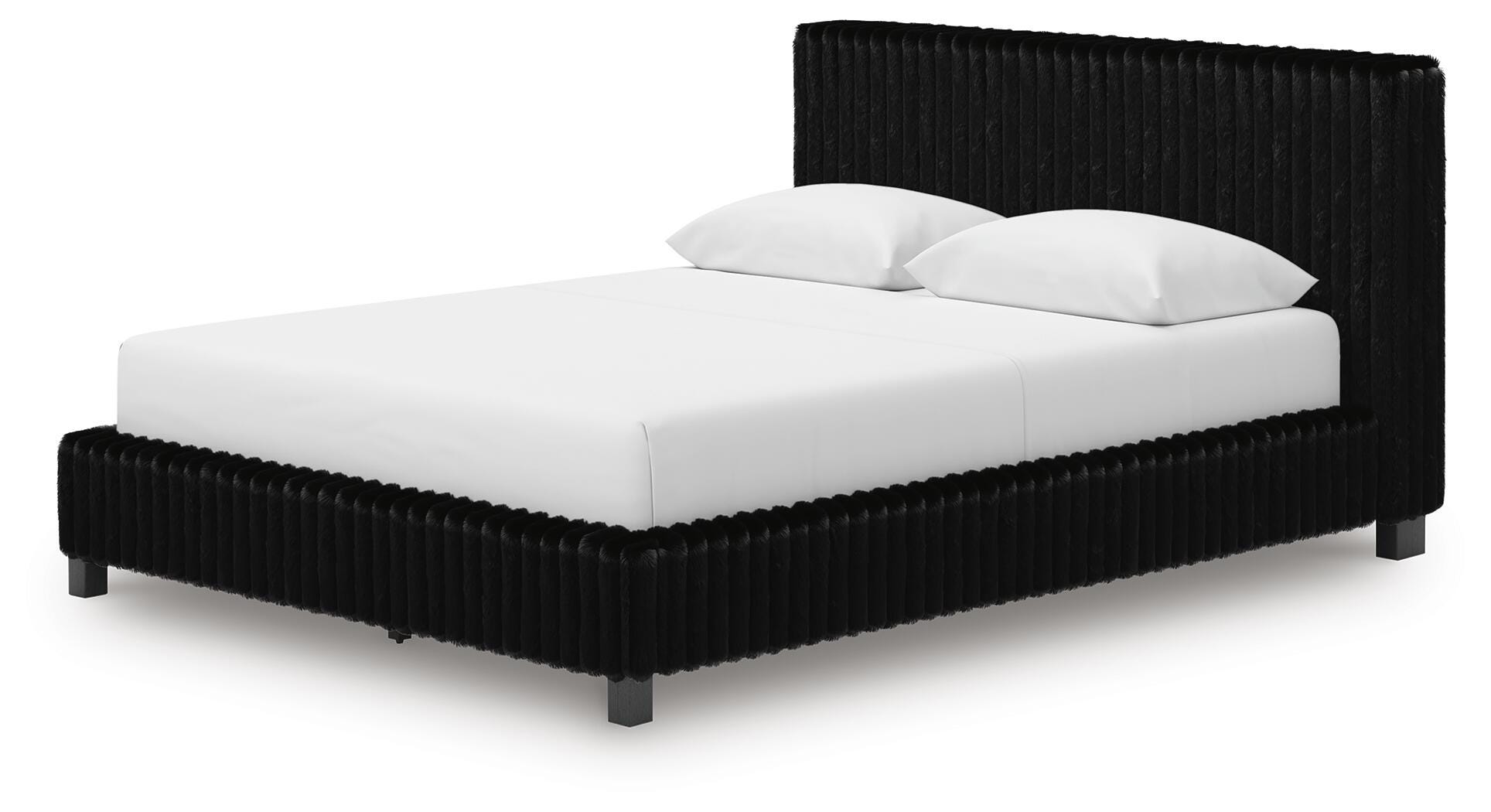 Cama tapizada Queen, cómoda y mesita de noche Birmonton - image 16