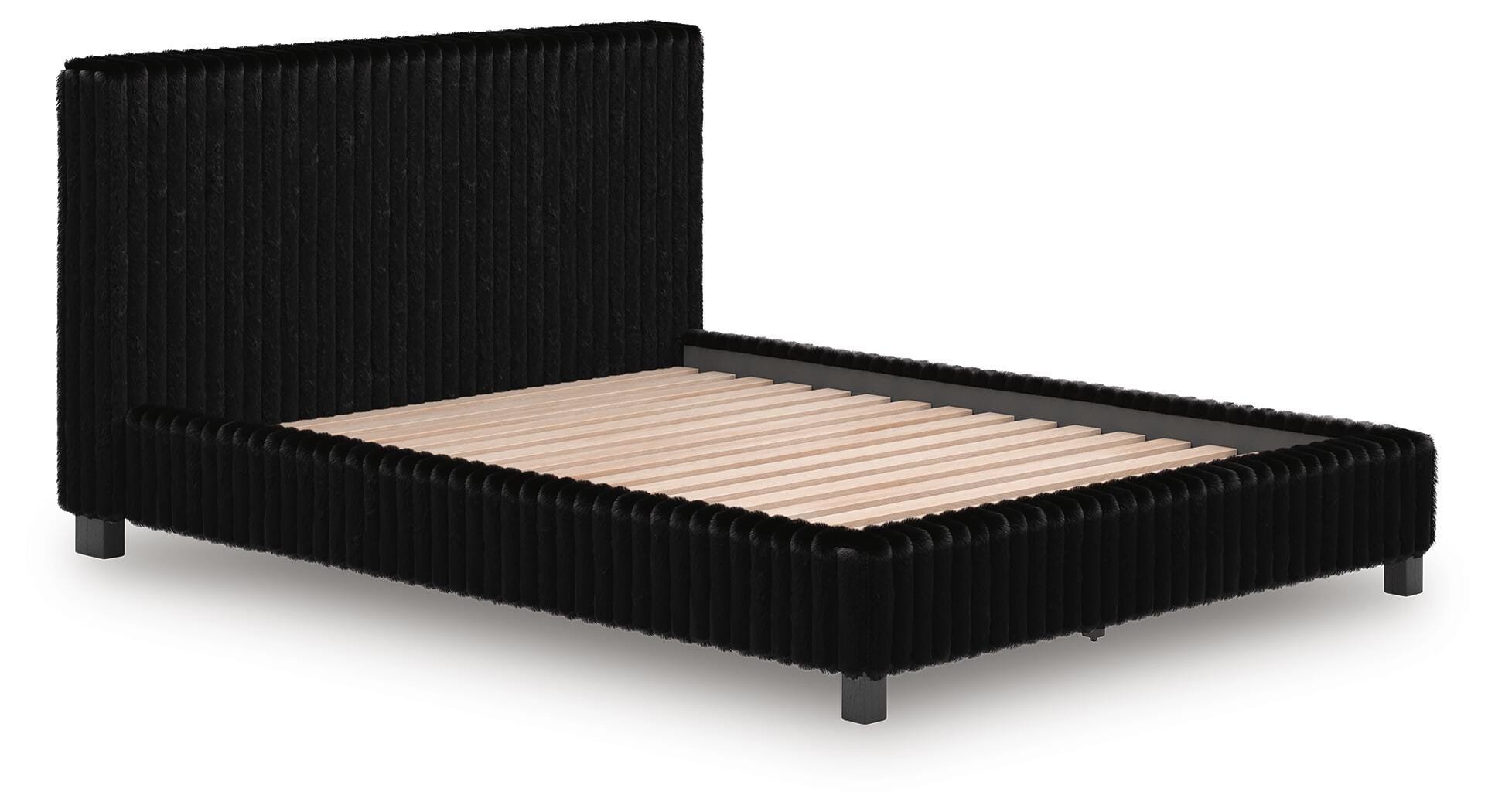 Cama tapizada Queen, cómoda y mesita de noche Birmonton - image 17