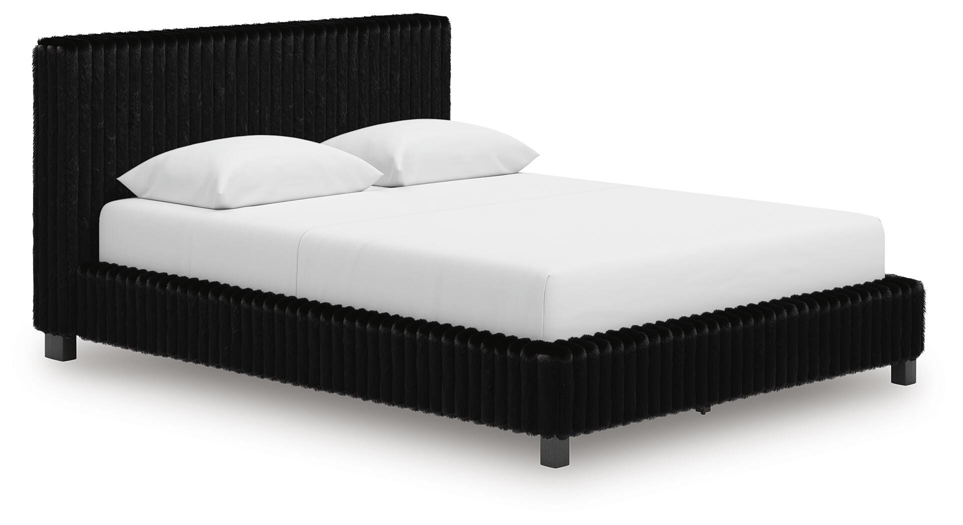 Cama tapizada Queen, cómoda y mesita de noche Birmonton - image 12