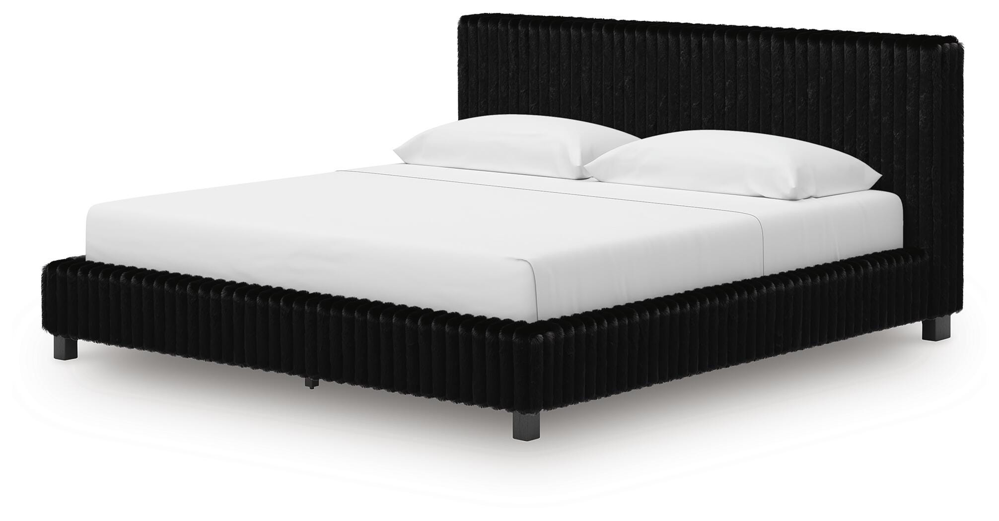Cama, cómoda y mesita de noche tapizadas Birmonton King - image 15
