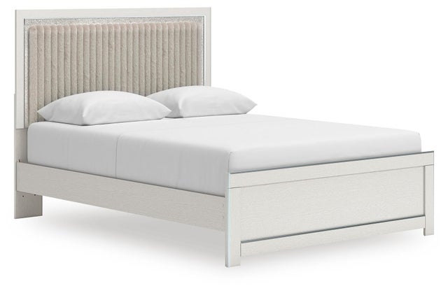 Birmonton Queen Upholstered Panel Platform Bed with Roll Slats