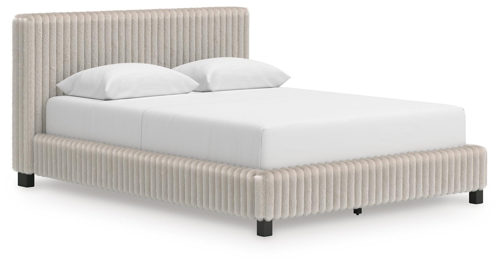 Birmonton Queen Upholstered Bed, White, large