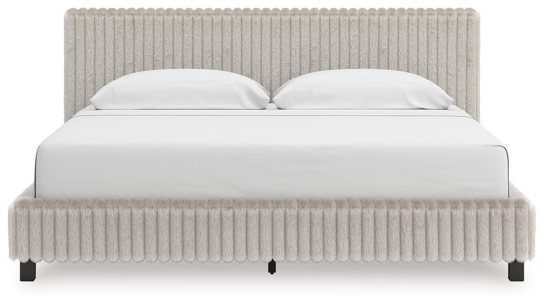 Birmonton California King Upholstered Bed, White, rollover