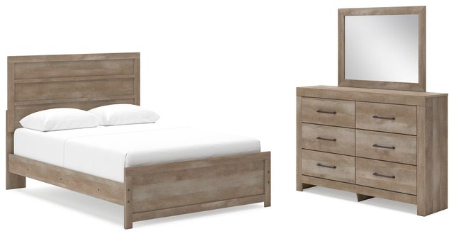 Gachester Queen Panel Bed with Mirrored Dresser