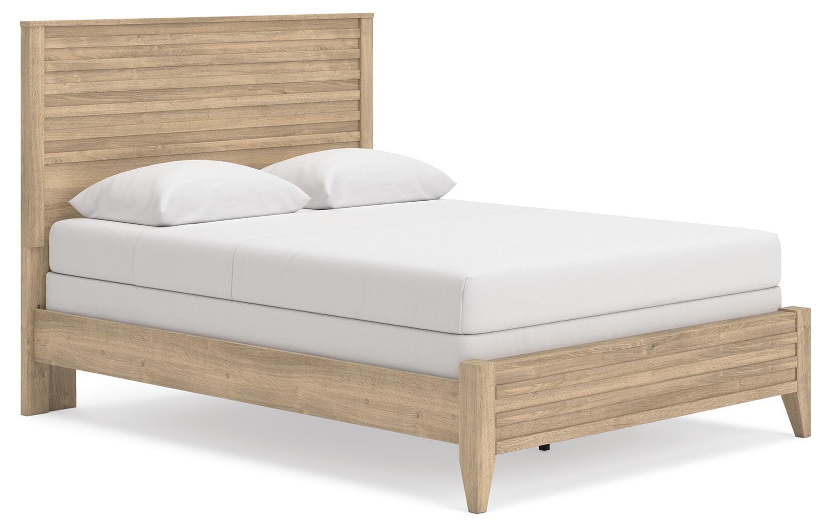 Holloway Queen Panel Bed, Tan/White, large