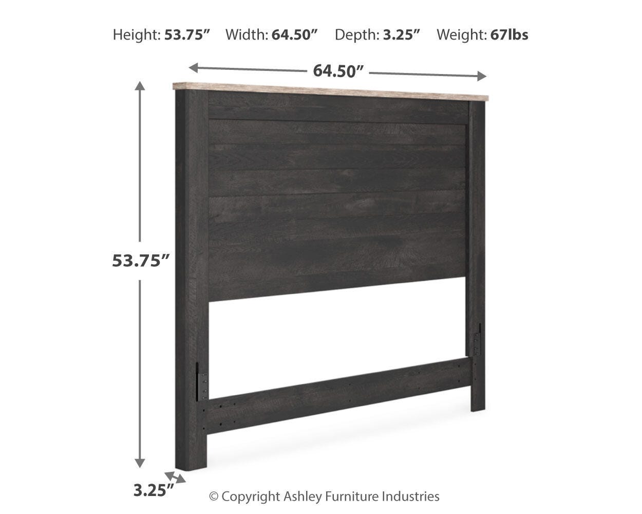 Nanforth Queen Panel Headboard, Graphite, large