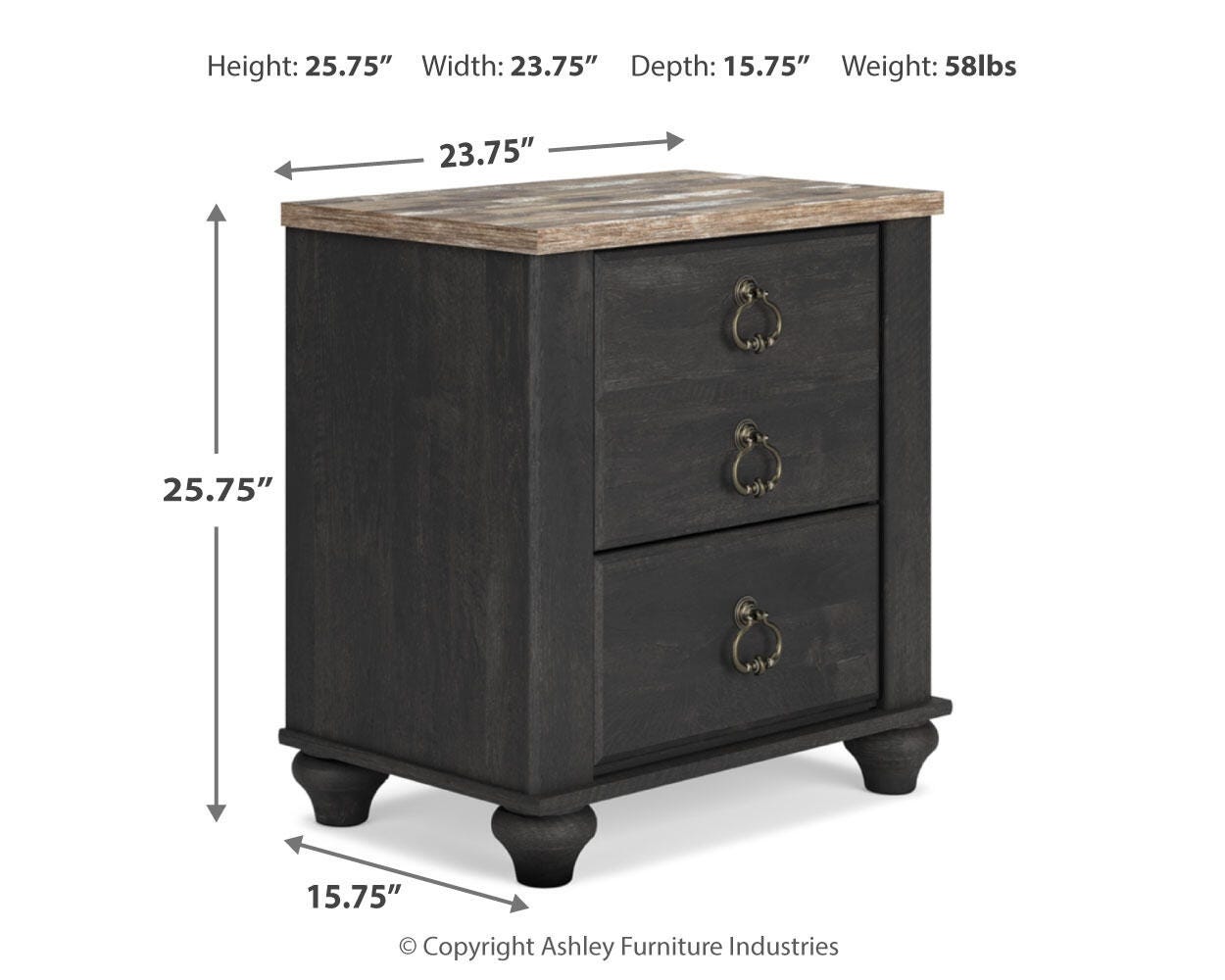 Nanforth Nightstand, Two-tone, large