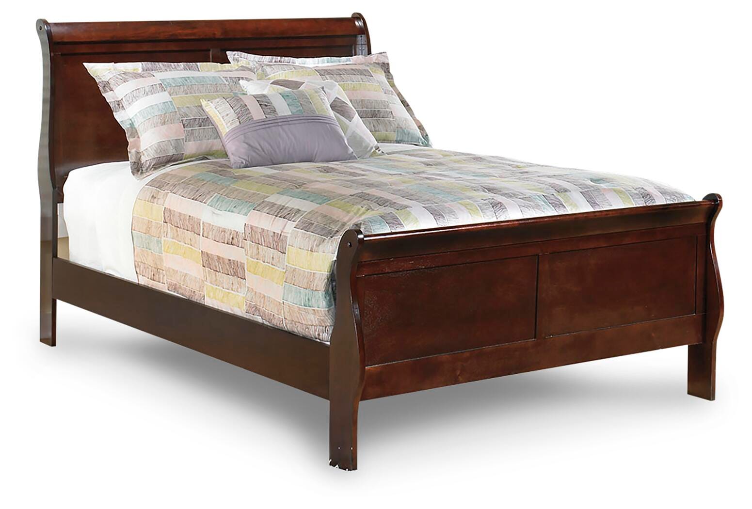Alisdair Full Sleigh Bed, Reddish Brown, large