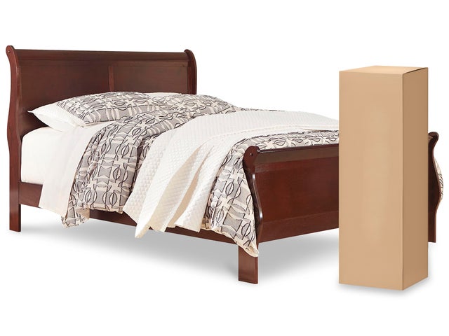 Alisdair Queen Sleigh Bed with Chime 8" Memory Foam Mattress in a Box