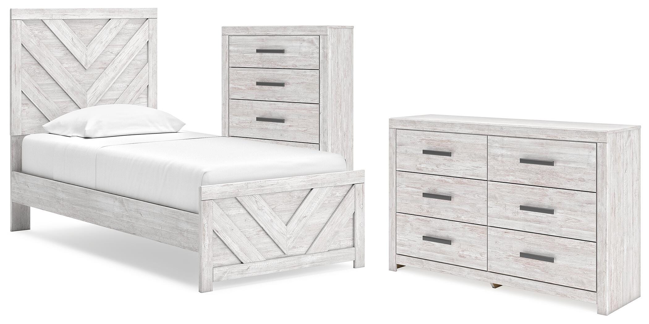 Cama de dos paneles, tocador y cómoda Cayboni - image 1