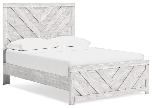 Cayboni Full Panel Bed, Whitewash