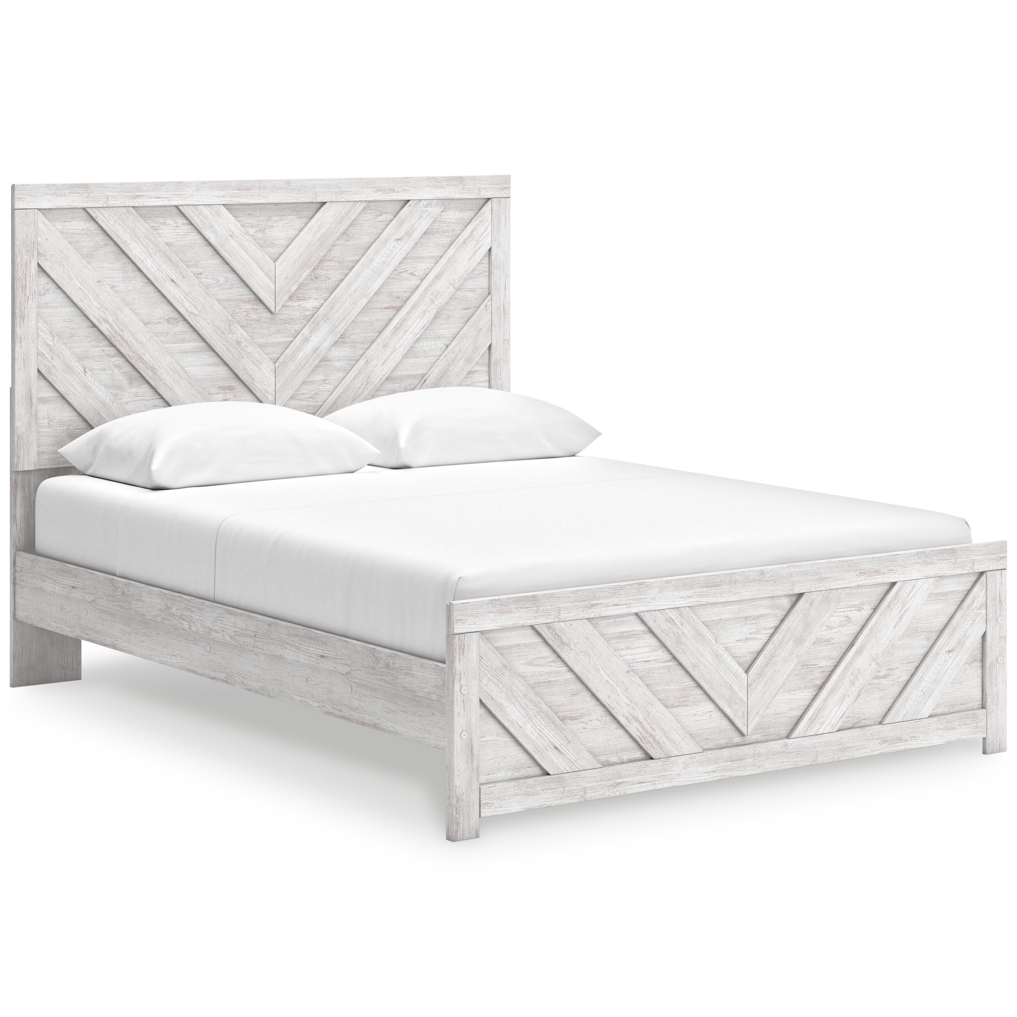Cayboni Queen Panel Bed, Whitewash, large