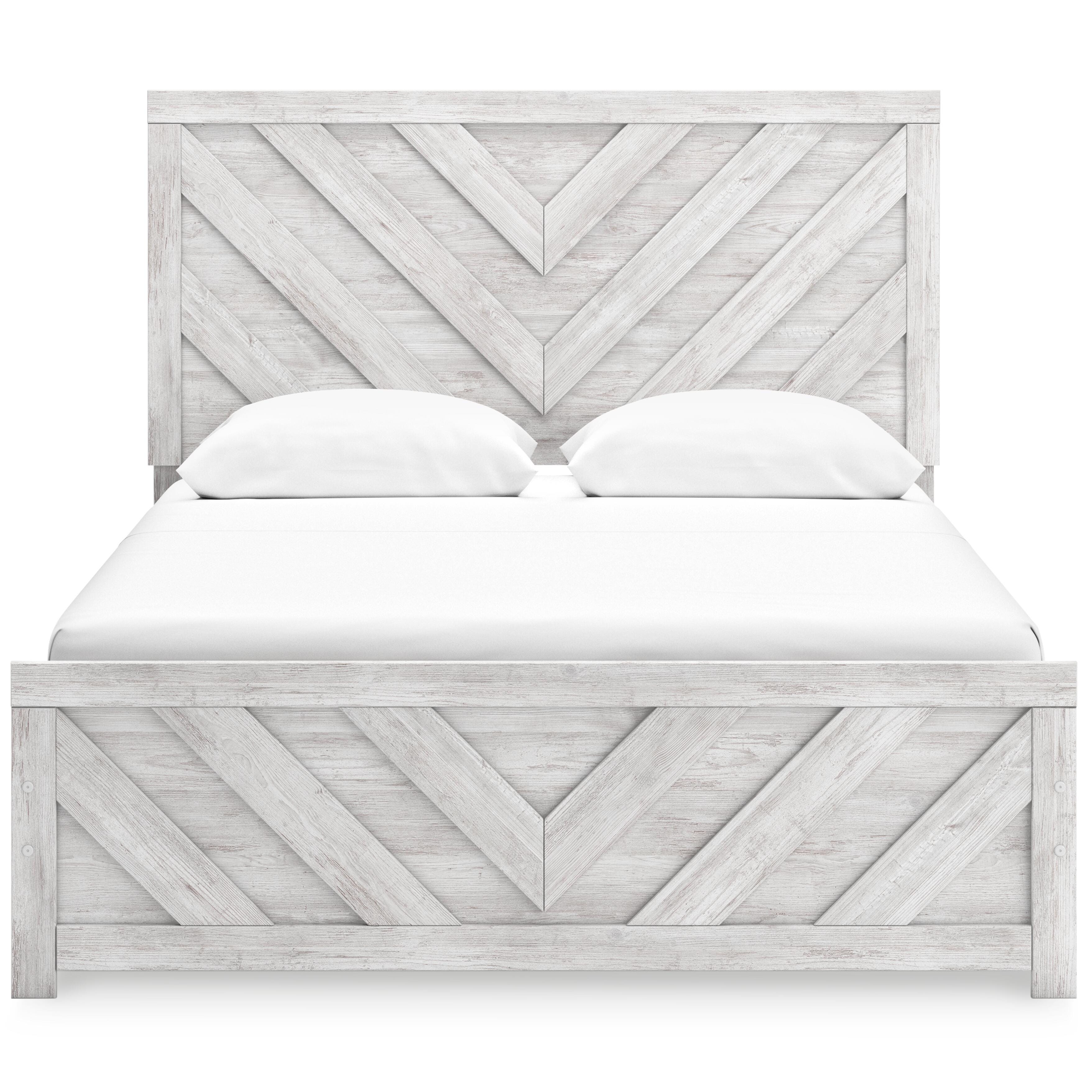 Cayboni Queen Panel Bed, Whitewash, large