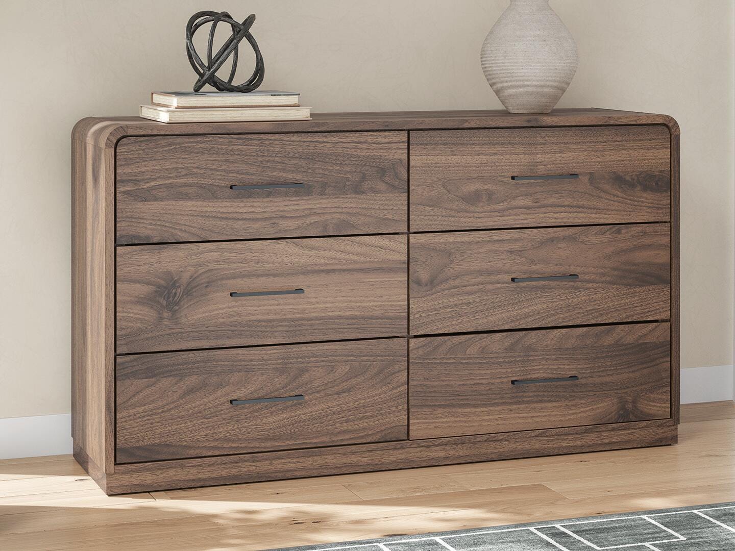 Cama King de paneles Hollinaze, cómoda y mesita de noche - image 26