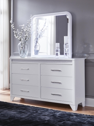 ashley furniture white dresser Trulani 9 Drawer pattern and texture Onita - Six Drawer Dresser