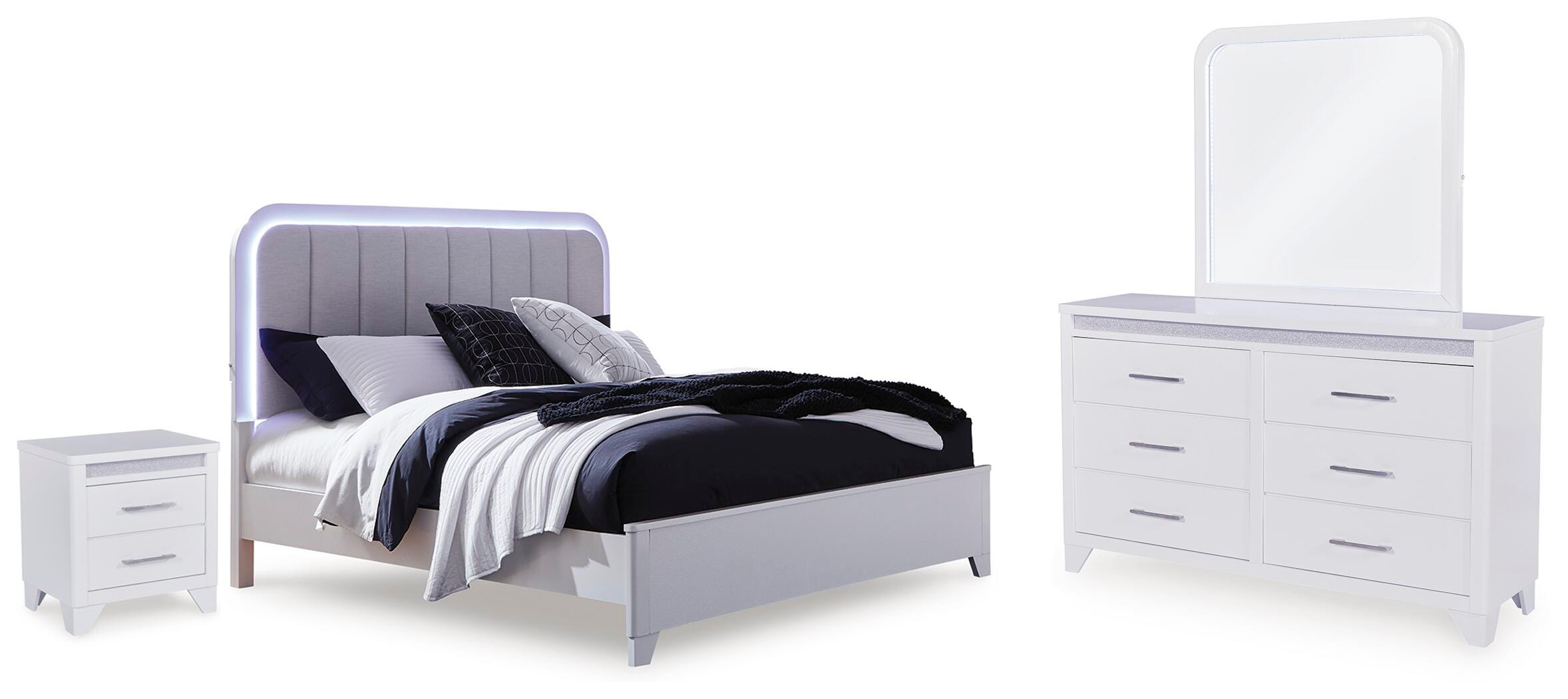 Frostlyn Queen Upholstered Panel Bed - image 1