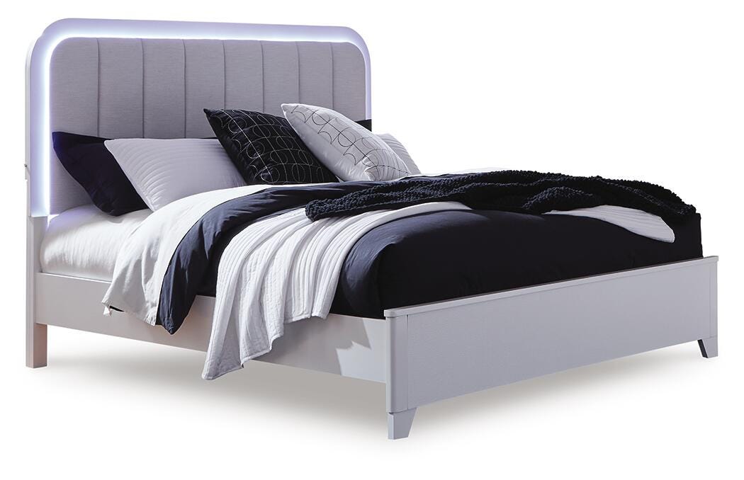 Frostlyn Queen Upholstered Panel Bed - image 3