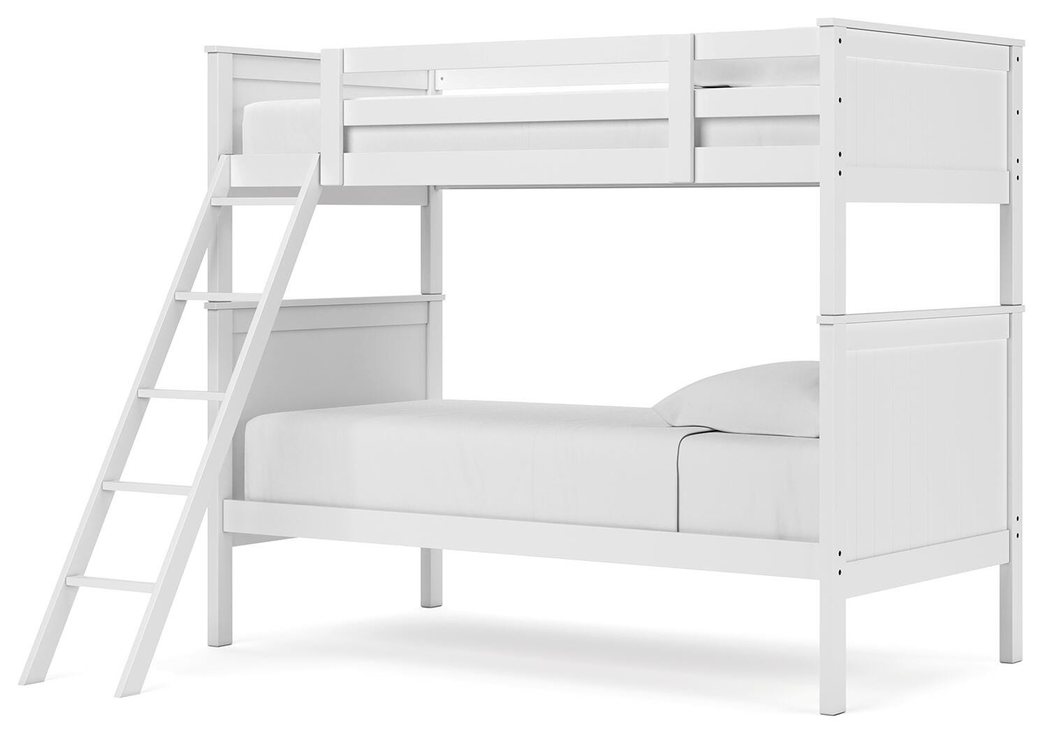 Nextonfort Twin over Twin Bunk Bed, White, large