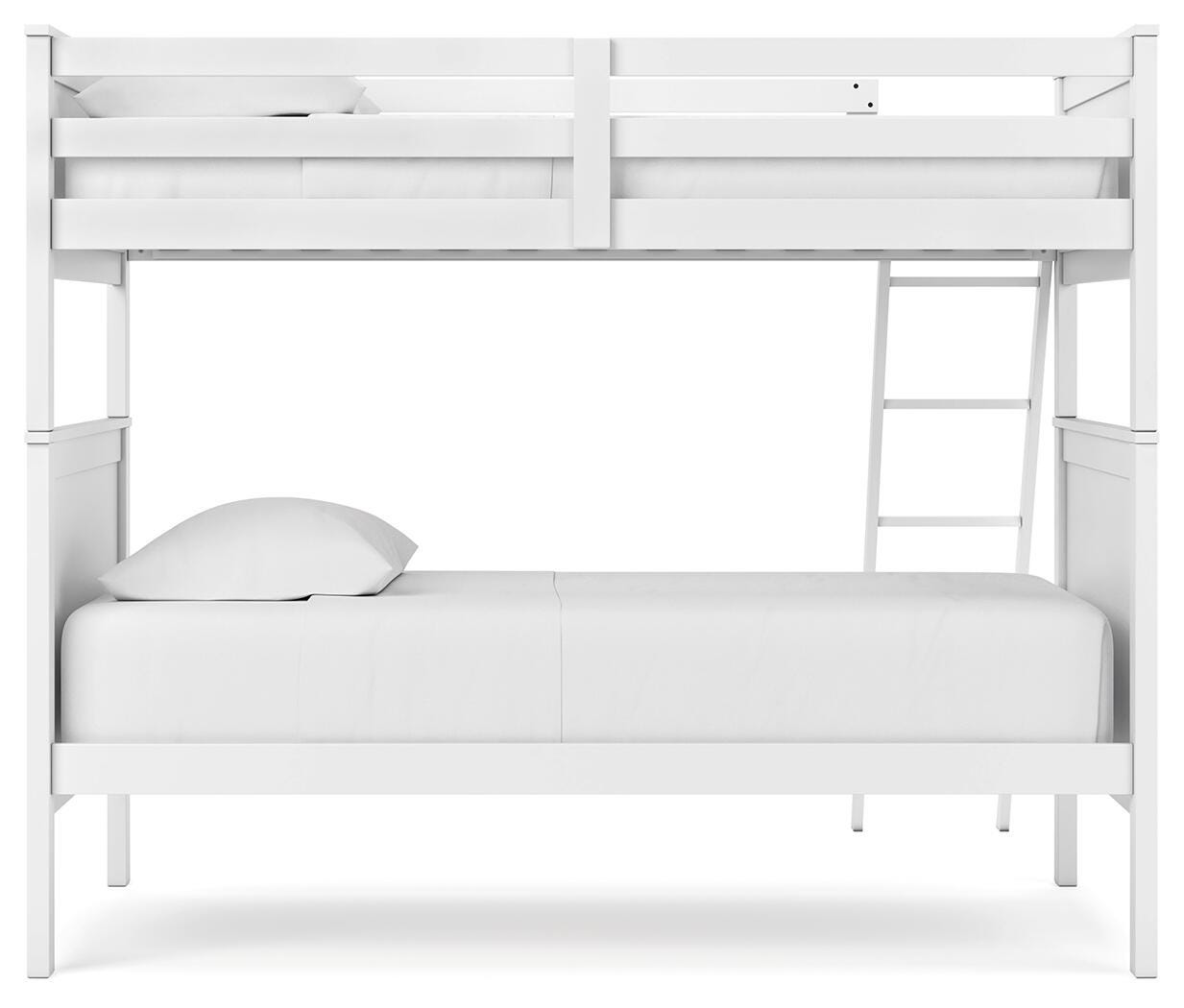 Nextonfort Twin over Twin Bunk Bed, White, large