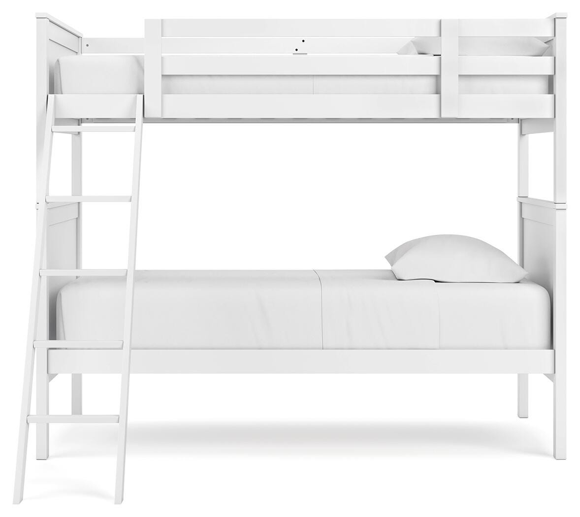 Nextonfort Twin over Twin Bunk Bed, White, large
