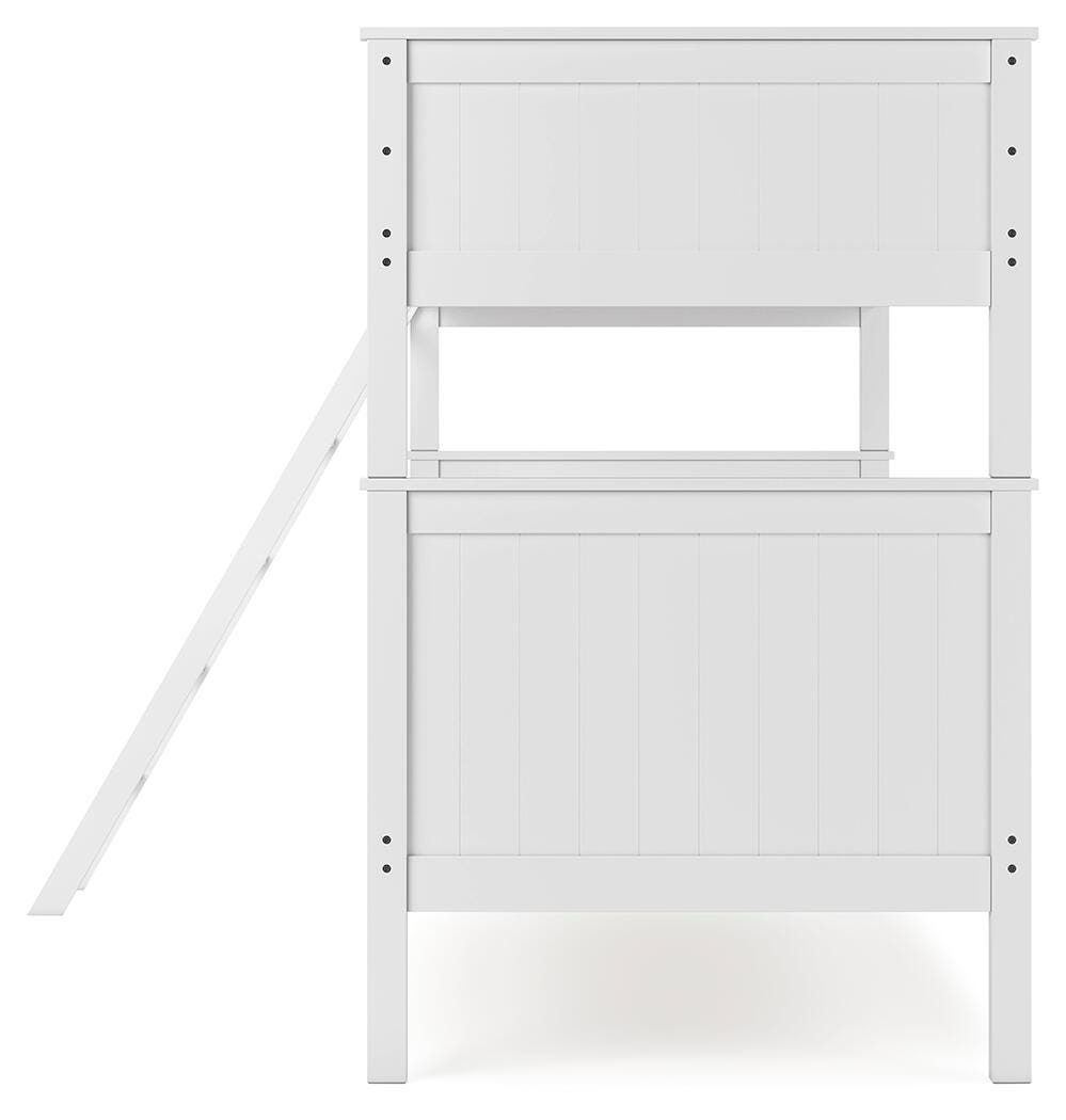 Nextonfort Twin over Twin Bunk Bed, White, large