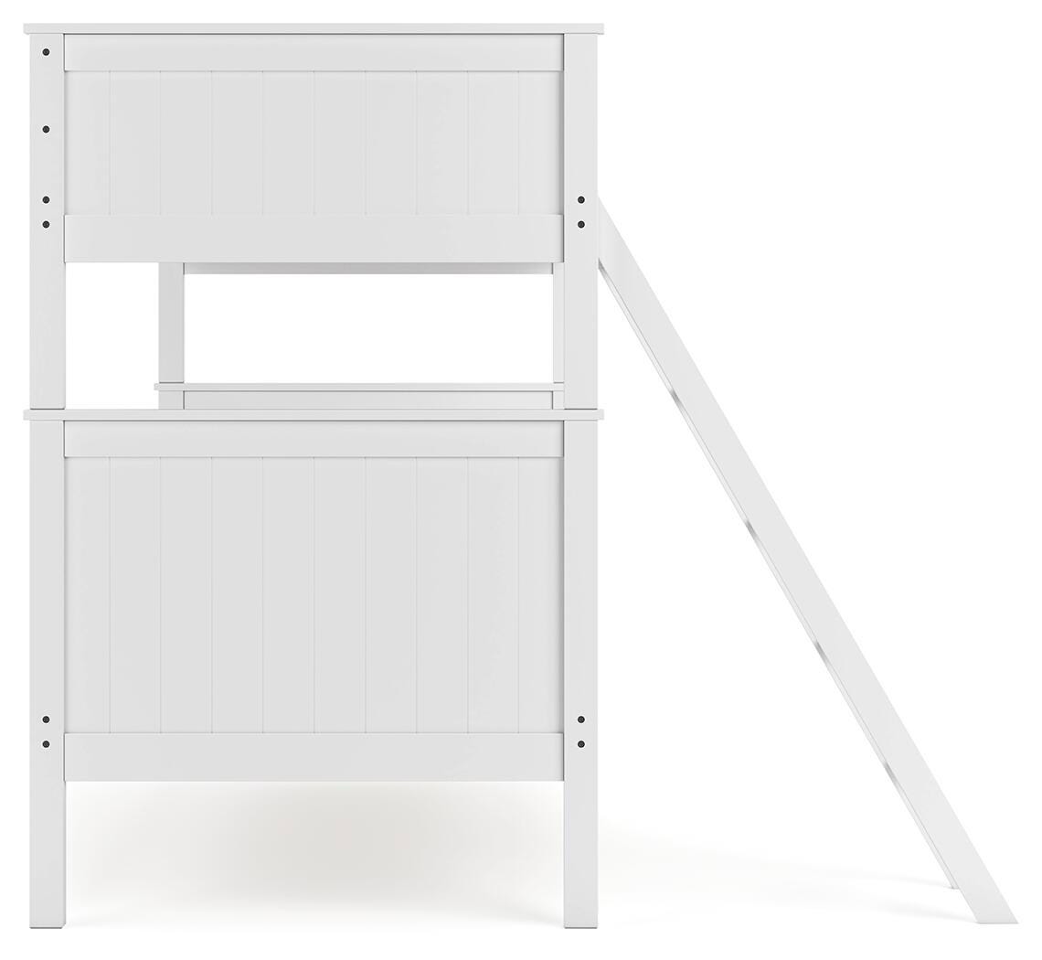 Nextonfort Twin over Twin Bunk Bed, White, large