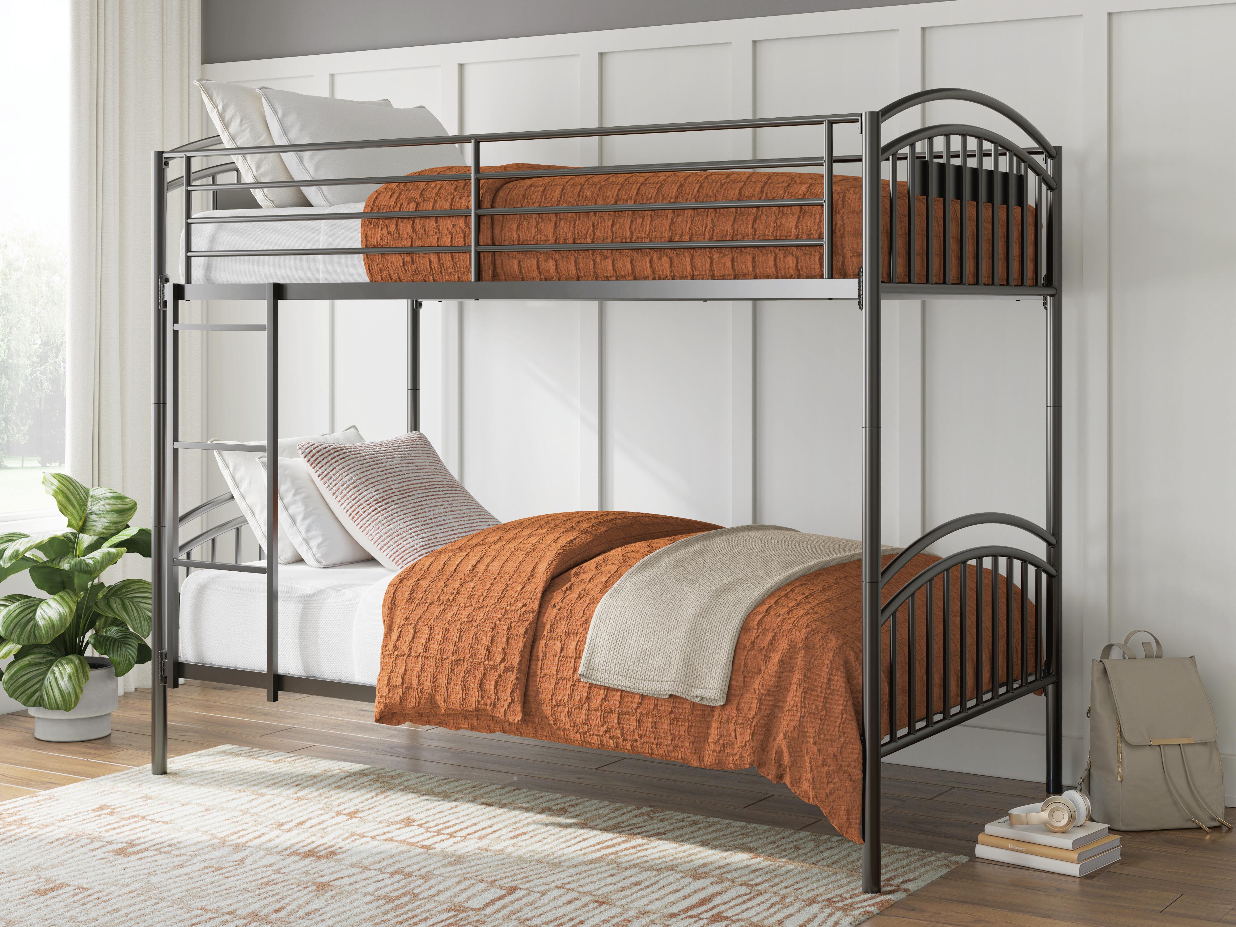 Hilletran Twin over Twin Bunk Bed with Ladder, , rollover