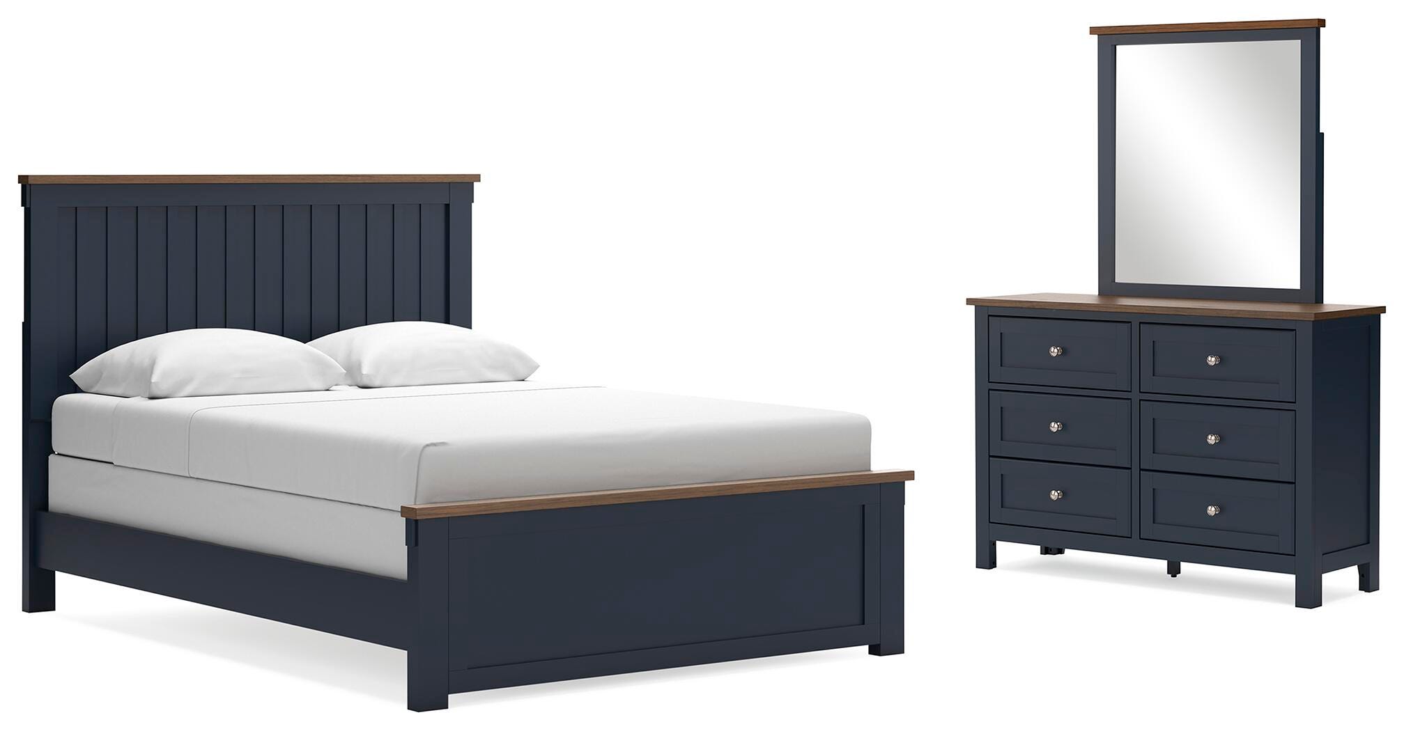 Cama Queen, Cómoda y Espejo Landocken - image 1