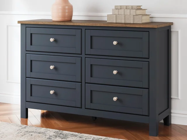 6 drawer blue dresser Mackenna Dresser