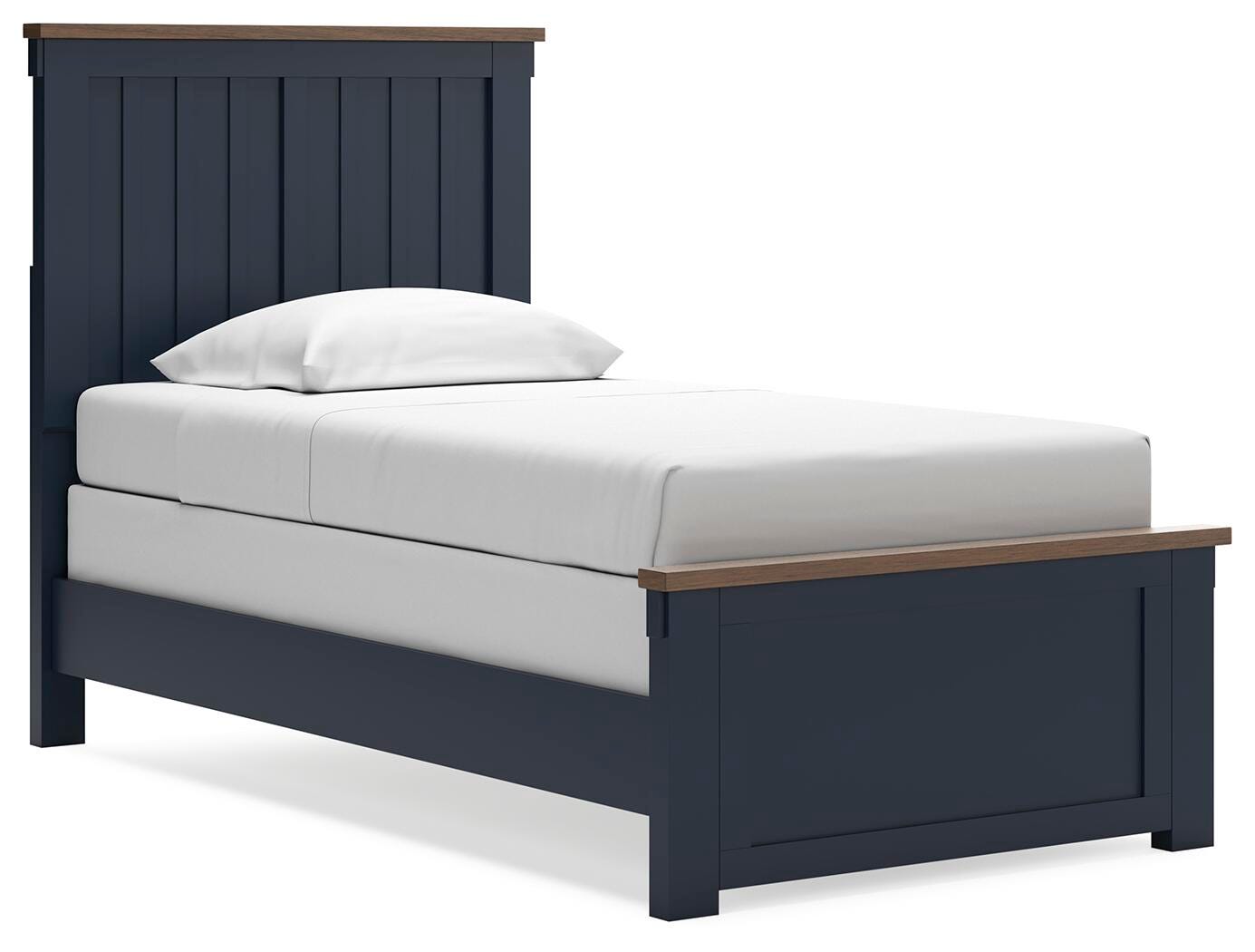 Landocken Twin Panel Bed, Brown/Blue, large