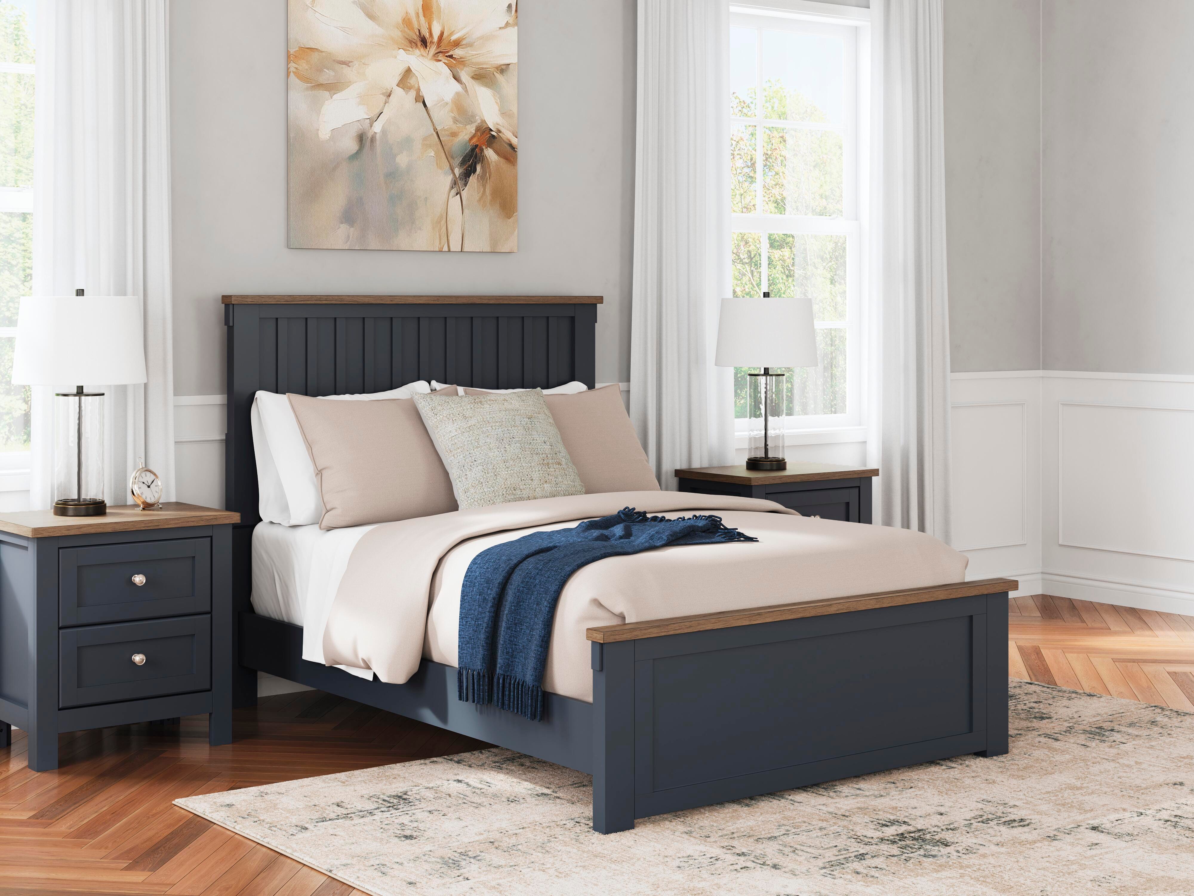 Landocken Full Panel Bed, Brown/Blue, rollover