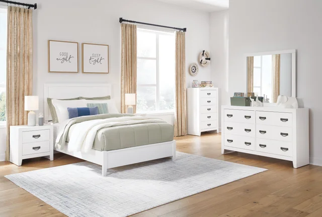 Binterglen Full Panel Bed with Mirrored Dresser, Chest and 2 Nightstands | Ashley Binterglen Full Panel Bed with Mirrored Dresser, Chest and 2 Nightstands | Ashley