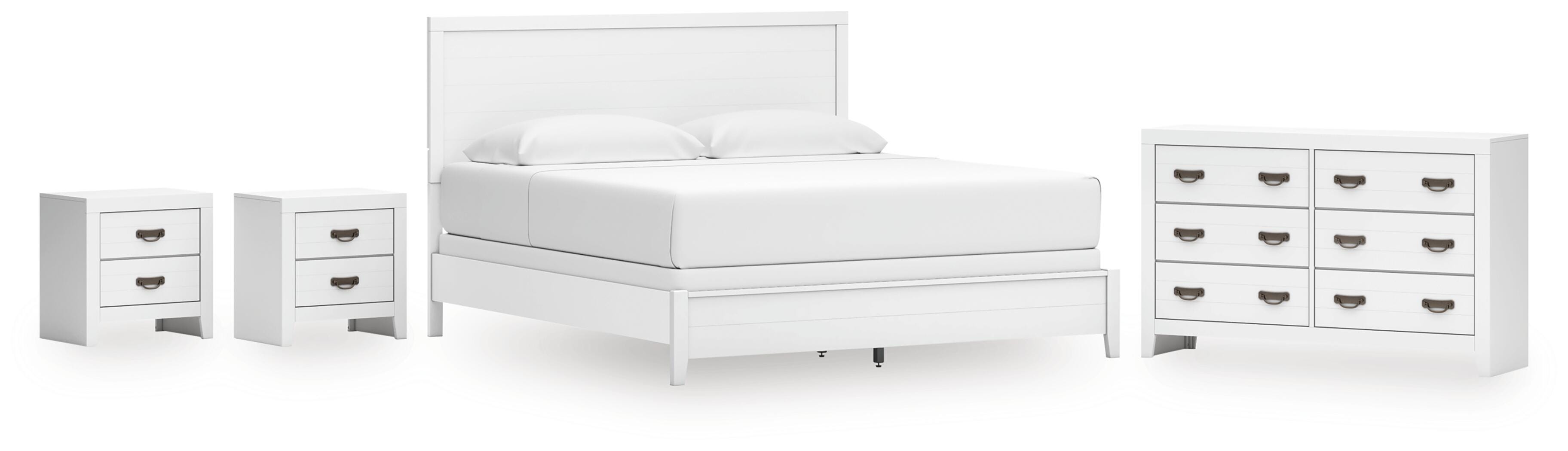 Cama king Binterglen con cabecero y pie de cama, tocador y 2 mesitas de noche - image 1