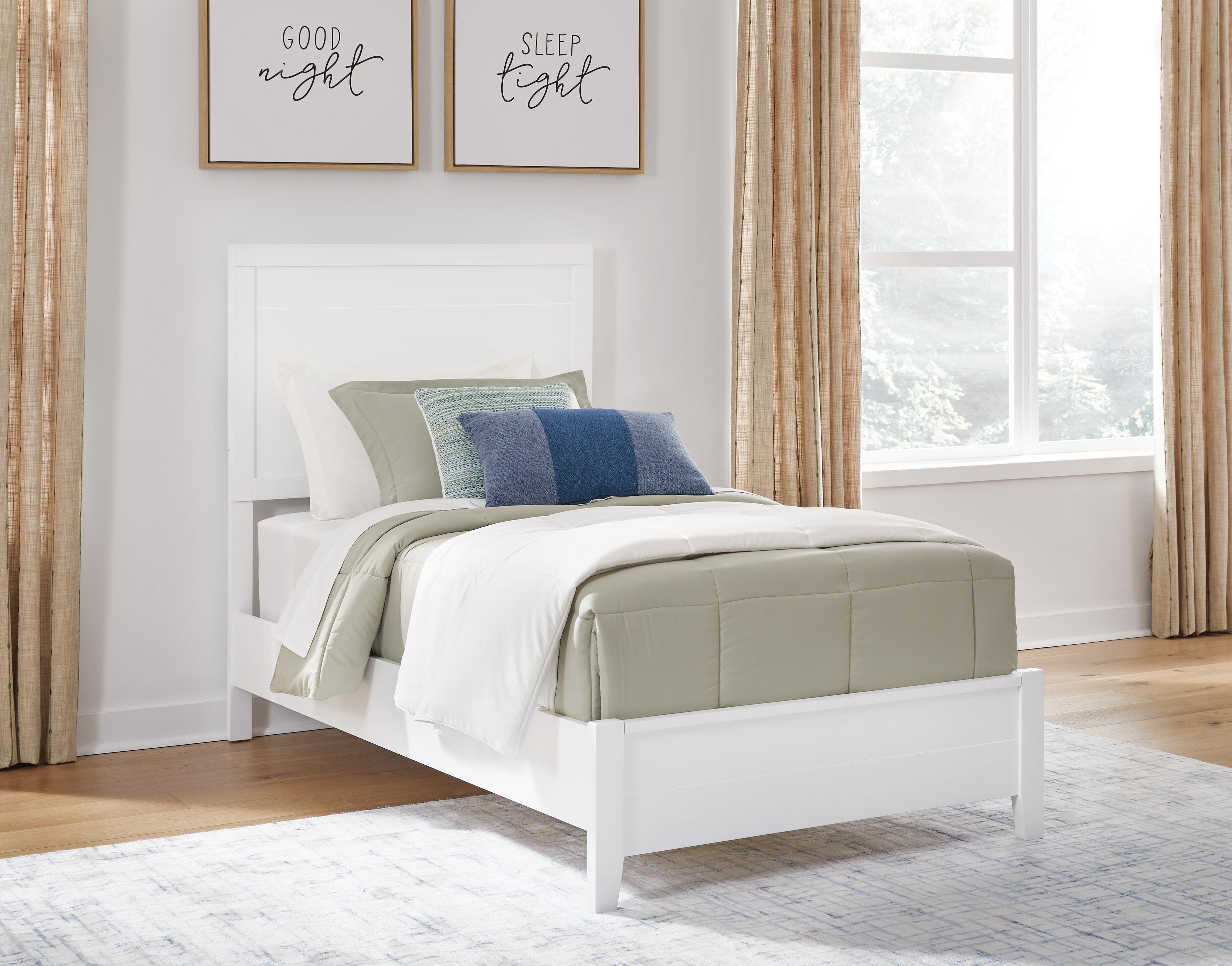Binterglen Twin Panel Bed, White, rollover