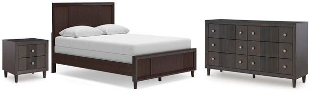 Urbantrack Queen Panel Bed with Dresser and Nightstand