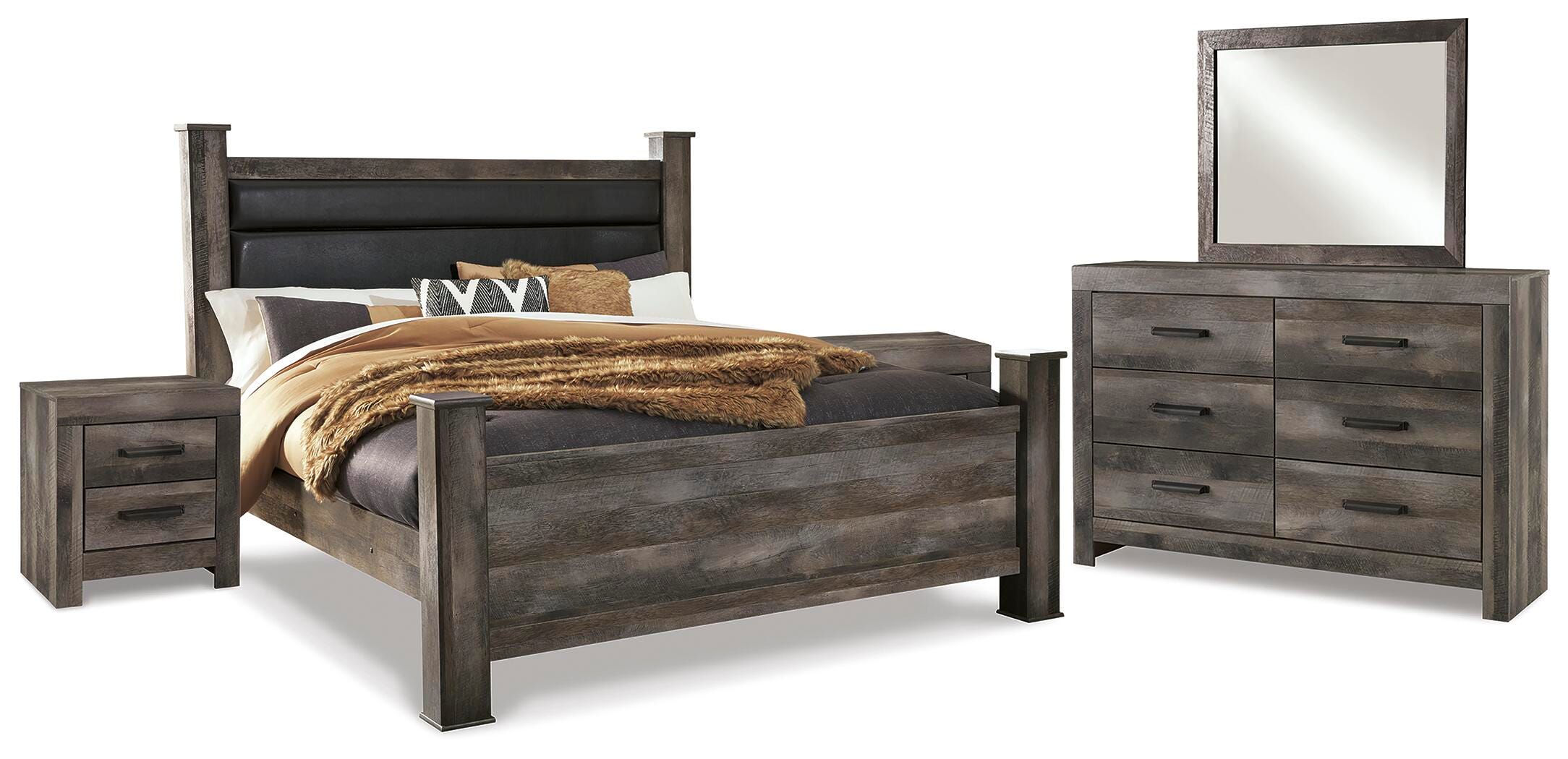 Wynnlow King Poster Bed, Dresser, Mirror and 2 Nightstands - image 1