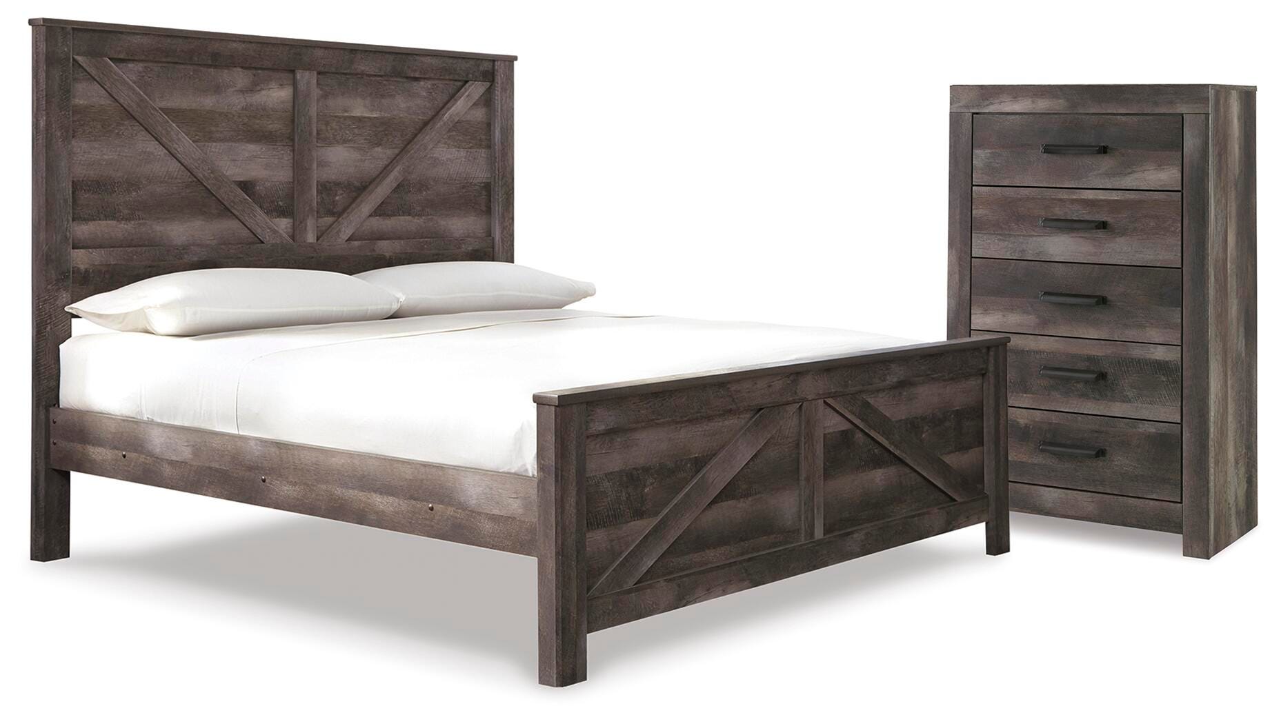 Cama con paneles y cómoda Wynnlow King Crossbuck - image 1